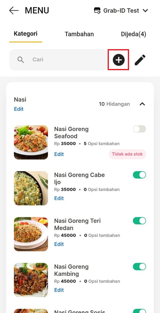 Grab food menu cheap
